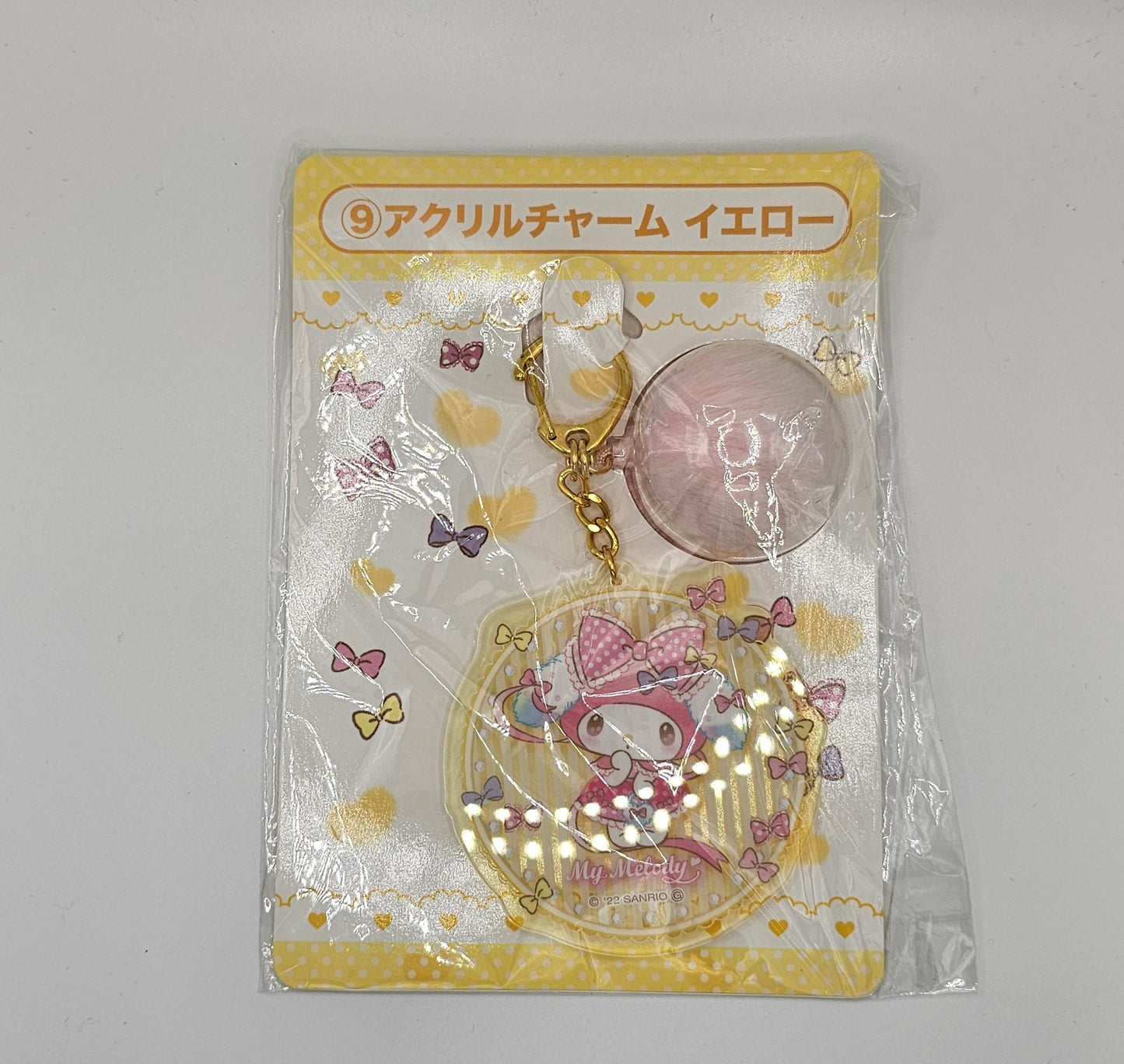 9. My Melody Acrylic Charm yellow "Sanrio KUJI My Melody