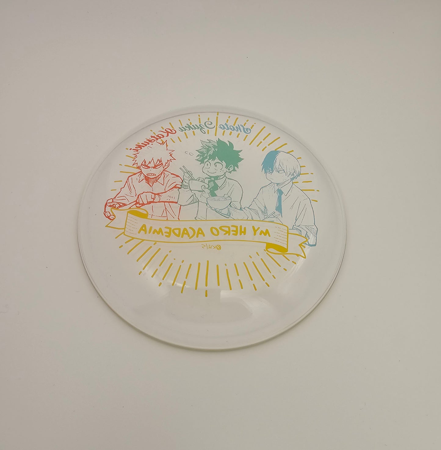 My Hero Academia 2022 glass mini plate Midoriya, Bakugo, and Todoroki