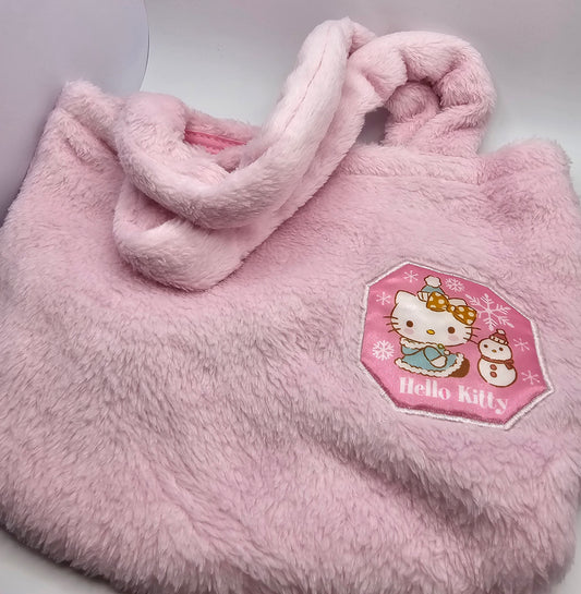 Hello Kitty mini Tote Bag Pink Fluffy Winter Snow