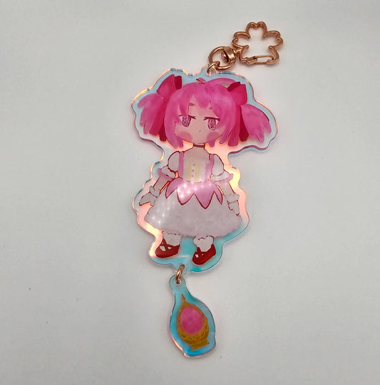 Madoka Kaname + soul gem "puella magi madoka magica"  acyclic Keychain by Kinokya