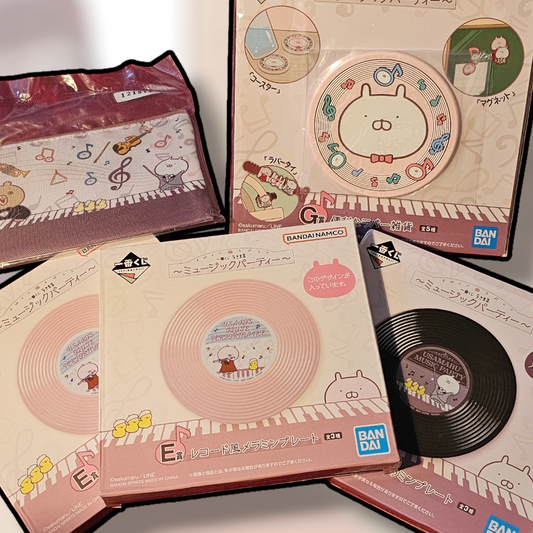Sakumaru Usamaru music box collection, coaters, plates and pouches!